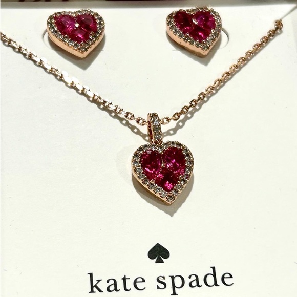 Kate Spade Heart Earrings and Pendant Set - Picture 2 of 3